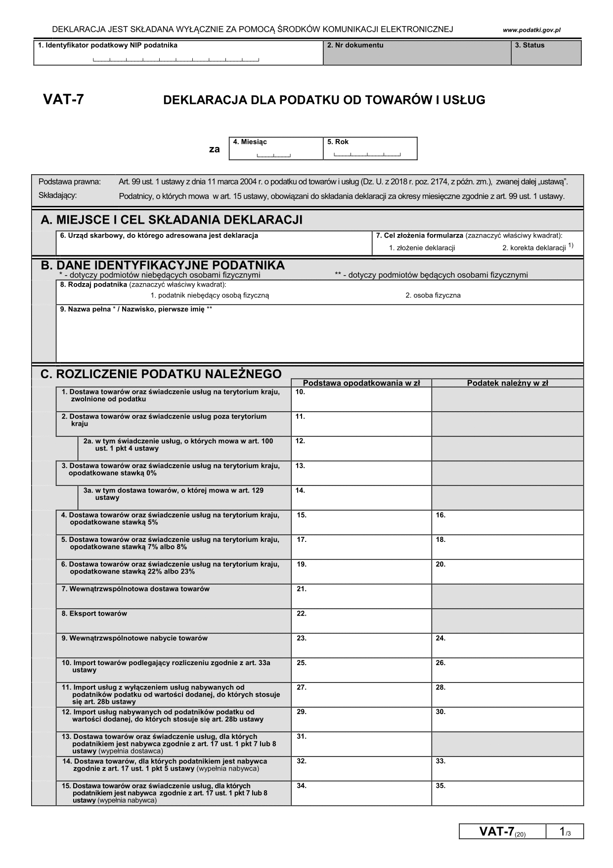 JPK_V7 zamiast VAT-7
